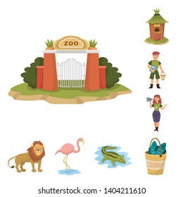 Vector illustration of zoo  and park logo. Collection of zoo  and animal stock vector illustration.