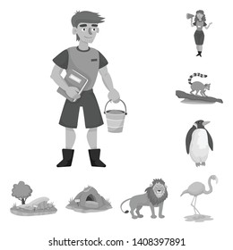 Vector illustration of zoo  and park logo. Collection of zoo  and animal stock symbol for web.