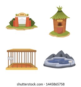 Vector illustration of zoo and park sign. Collection of zoo and animal stock symbol for web.