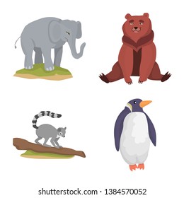 Vector illustration of zoo  and park symbol. Set of zoo  and animal stock vector illustration.