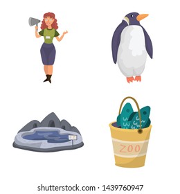 Vector illustration of zoo and park symbol. Collection of zoo and animal stock vector illustration.
