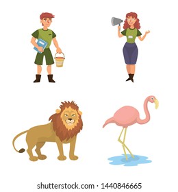 Vector illustration of zoo and park symbol. Collection of zoo and animal stock vector illustration.