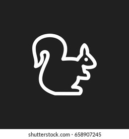 Vector Illustration Of Zoo Symbol On Squirrel Outline. Premium Quality Isolated Bun Element In Trendy Flat Style.