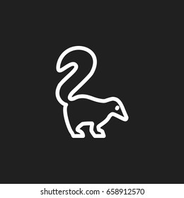 Vector Illustration Of Zoo Symbol On Skunk Outline. Premium Quality Isolated Smelly Animal Element In Trendy Flat Style.