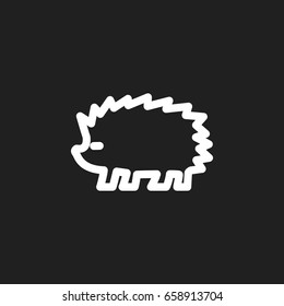 Vector Illustration Of Zoo Symbol On Hedgehog Outline. Premium Quality Isolated Porcupine Element In Trendy Flat Style.