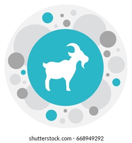 Vector Illustration Of Zoo Symbol On Goat Icon. Premium Quality Isolated Livestock Element In Trendy Flat Style.