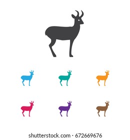 Vector Illustration Of Zoo Symbol On Deer Icon. Premium Quality Isolated Reindeer Element In Trendy Flat Style.