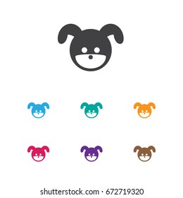 Vector Illustration Of Zoo Symbol On Dog Icon. Premium Quality Isolated Puppy Element In Trendy Flat Style.