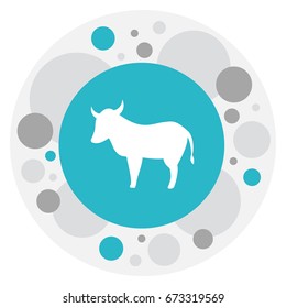 Vector Illustration Of Zoo Symbol On Kine Icon. Premium Quality Isolated Cow Element In Trendy Flat Style.
