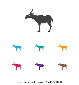 Vector Illustration Of Zoo Symbol On Antelope Icon. Premium Quality Isolated Gazelle Element In Trendy Flat Style.