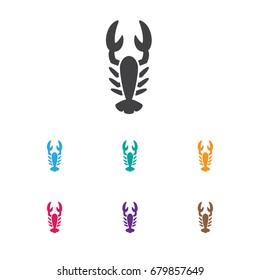 Vector Illustration Of Zoo Symbol On Lobster Icon. Premium Quality Isolated Crawfish Element In Trendy Flat Style.