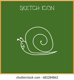 Vector Illustration Of Zoo Symbol On Snail Doodle. Premium Quality Isolated Slug Element In Trendy Flat Style.