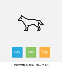 Vector Illustration Of Zoo Symbol On Hound Outline. Premium Quality Isolated Canine Element In Trendy Flat Style.