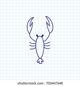 Vector Illustration Of Zoo Symbol On Scorpion Doodle. Premium Quality Isolated Lobster Element In Trendy Flat Style.