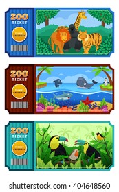 A vector illustration of zoo ticket design