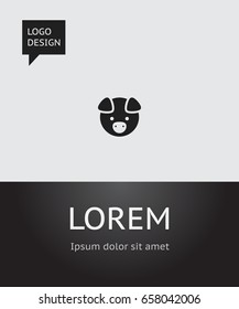 Vector Illustration Of Zoology Symbol On Pig Icon. Premium Quality Isolated Hog Element In Trendy Flat Style.