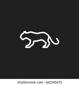 Vector Illustration Of Zoology Symbol On Tiger Outline. Premium Quality Isolated Lynx Element In Trendy Flat Style.