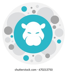 Vector Illustration Of Zoology Symbol On Hippo Icon. Premium Quality Isolated Hippopotamus Element In Trendy Flat Style.