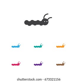 Vector Illustration Of Zoology Symbol On Caterpillar Icon. Premium Quality Isolated Larva Element In Trendy Flat Style.