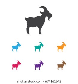 Vector Illustration Of Zoology Symbol On Goat Icon. Premium Quality Isolated Livestock Element In Trendy Flat Style.