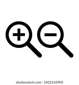 vector illustration of zoom in and zoom out
