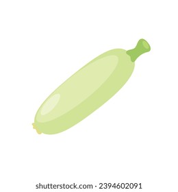 Ilustración vectorial zucchini, calabacín, estilo plano, aislado en fondo blanco