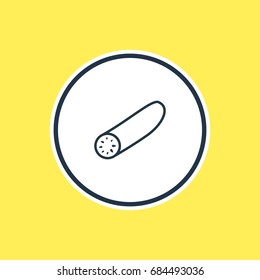 Vector Illustration Of Zucchini Outline. Beautiful Food Element Also Can Be Used As Cucumber Element.