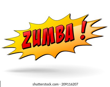 Vector Illustration Of Zumba Starburst Icon Concept