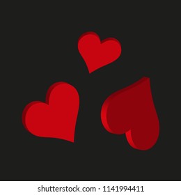 Vector illustration.3D heart