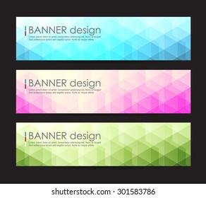 Vector illustration,A set of modern vector banners with polygonal background,vector background