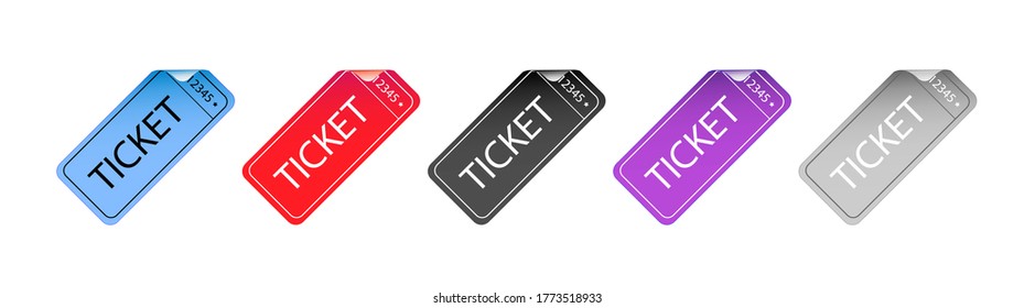 Vector illustration.A set of multi-colored tickets. Banner, template, poster, coupon.