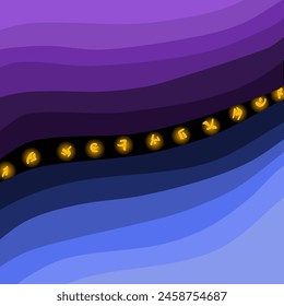 Vector illustrationAbstract background with gradient waves and unknown luminous alphabet. Backgrounds and Textures Wave and Transition Into Darkness For A Pleasing Eye Feel