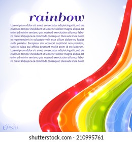 Vector illustration.Abstract  background with watercolor rainbow element and glow