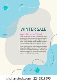 Ilustración vectorial.Antecedentes abstractos de la venta en invierno.Templete para su diseño