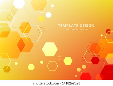 Vector illustration,Abstract Background,Template Design, Geometric Orange Tone 