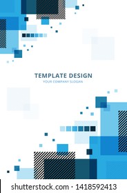 Vector illustration,Abstract Background,Template Design, Geometric Blue Tone , square