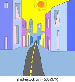 Vector illustration-abstract district