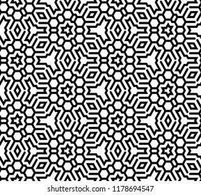  Ilustración del vector.Resumen de mosaico blanco y negro sin fisuras 