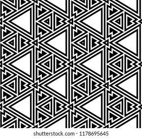  Vector illustration.Abstract seamless black and white tile 