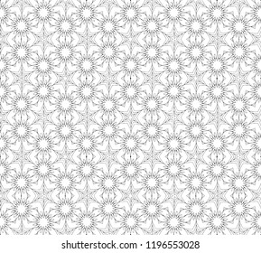  Vector illustration.Abstract seamless black and white tile 