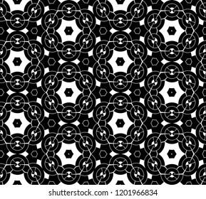  Vector illustration.Abstract seamless black and white tile 