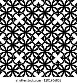  Vector illustration.Abstract seamless black and white tile 