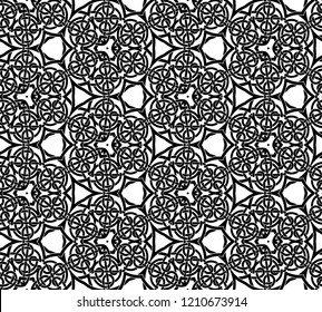  Ilustración del vector.Resumen de mosaico blanco y negro sin fisuras 