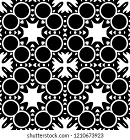  Vector illustration.Abstract seamless black and white tile 
