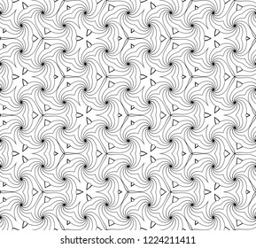  Vector illustration.Abstract seamless black and white tile 