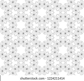  Vector illustration.Abstract seamless black and white tile 