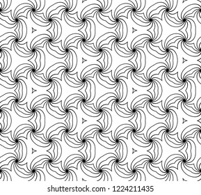  Vector illustration.Abstract seamless black and white tile 