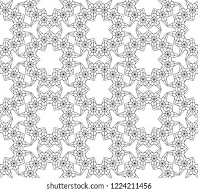  Vector illustration.Abstract seamless black and white tile 