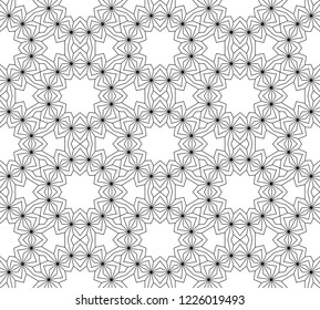  Ilustración del vector.Resumen de mosaico blanco y negro sin fisuras 