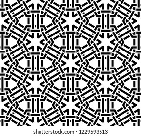  Vector illustration.Abstract seamless black and white tile 